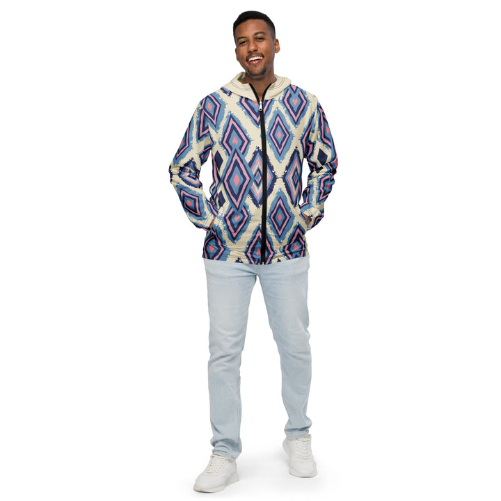 Men’s Windbreaker - Beige-Blue Illusion