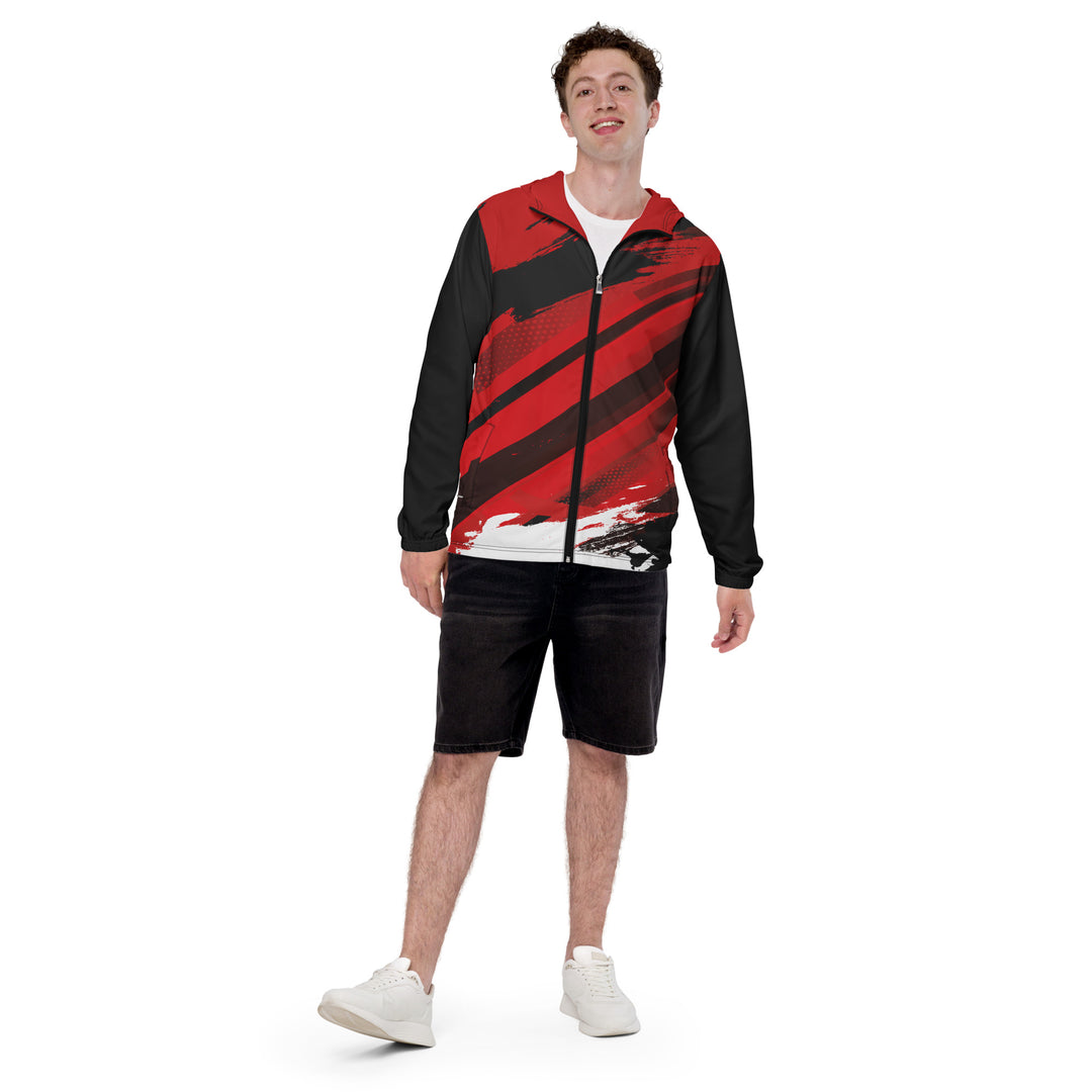 Men’s Windbreaker - Black-Red Toss