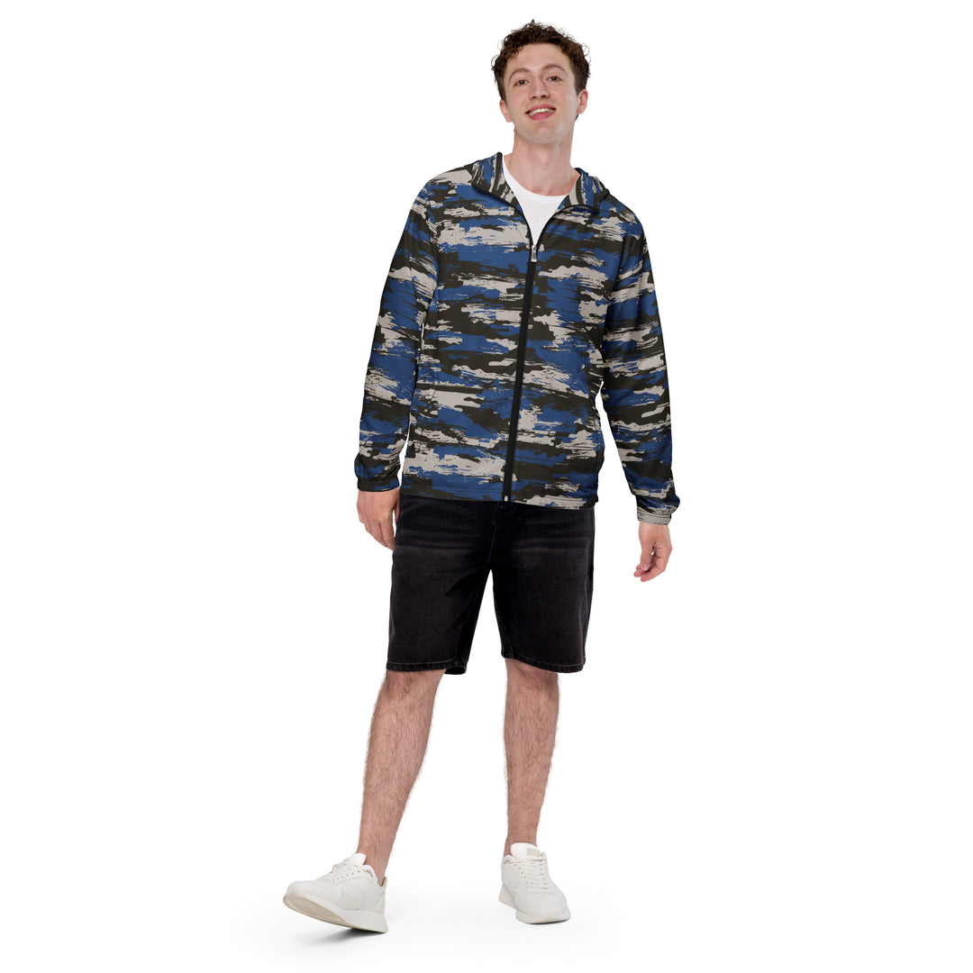 Men’s Windbreaker - Black-Blue Landscape