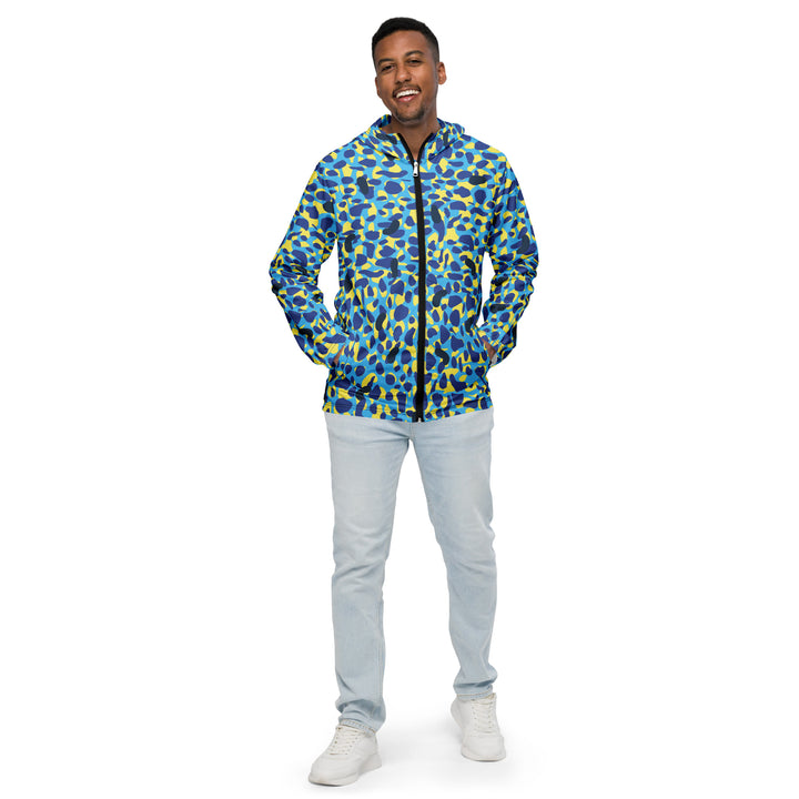 Men’s Windbreaker - Blue-Yellow Spot