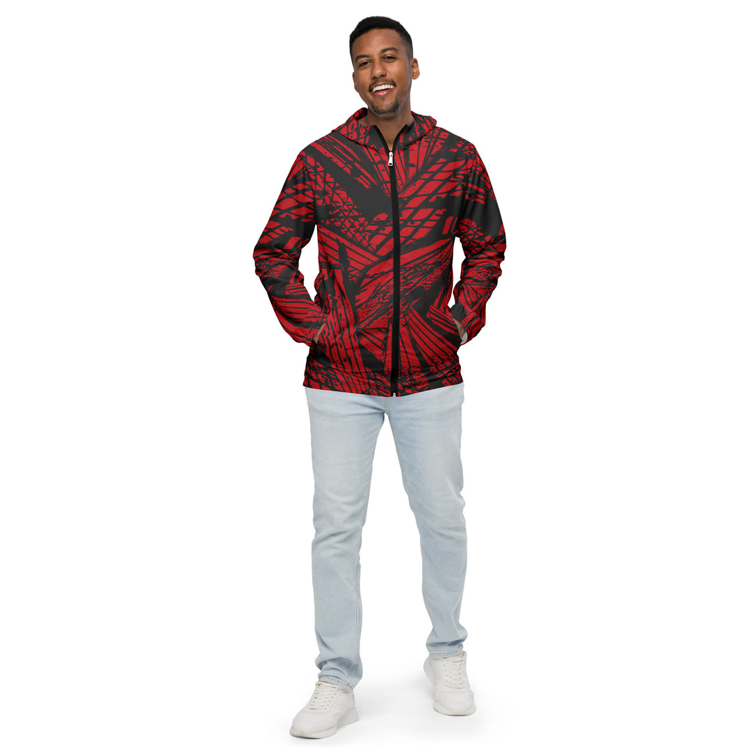 Men’s Windbreaker - Red-Black Lighting