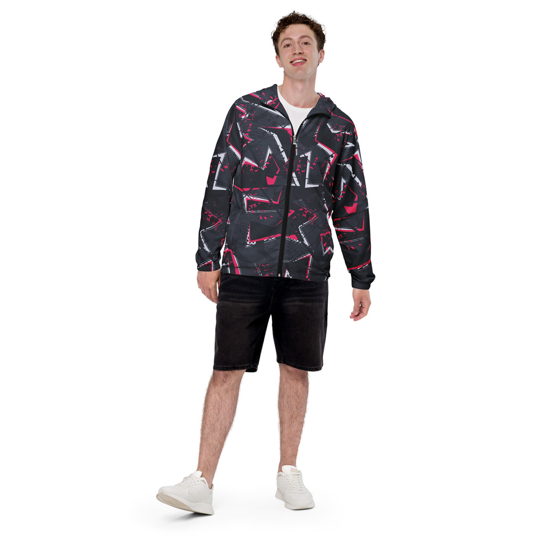 Men’s Windbreaker - Grey-Pink Neon