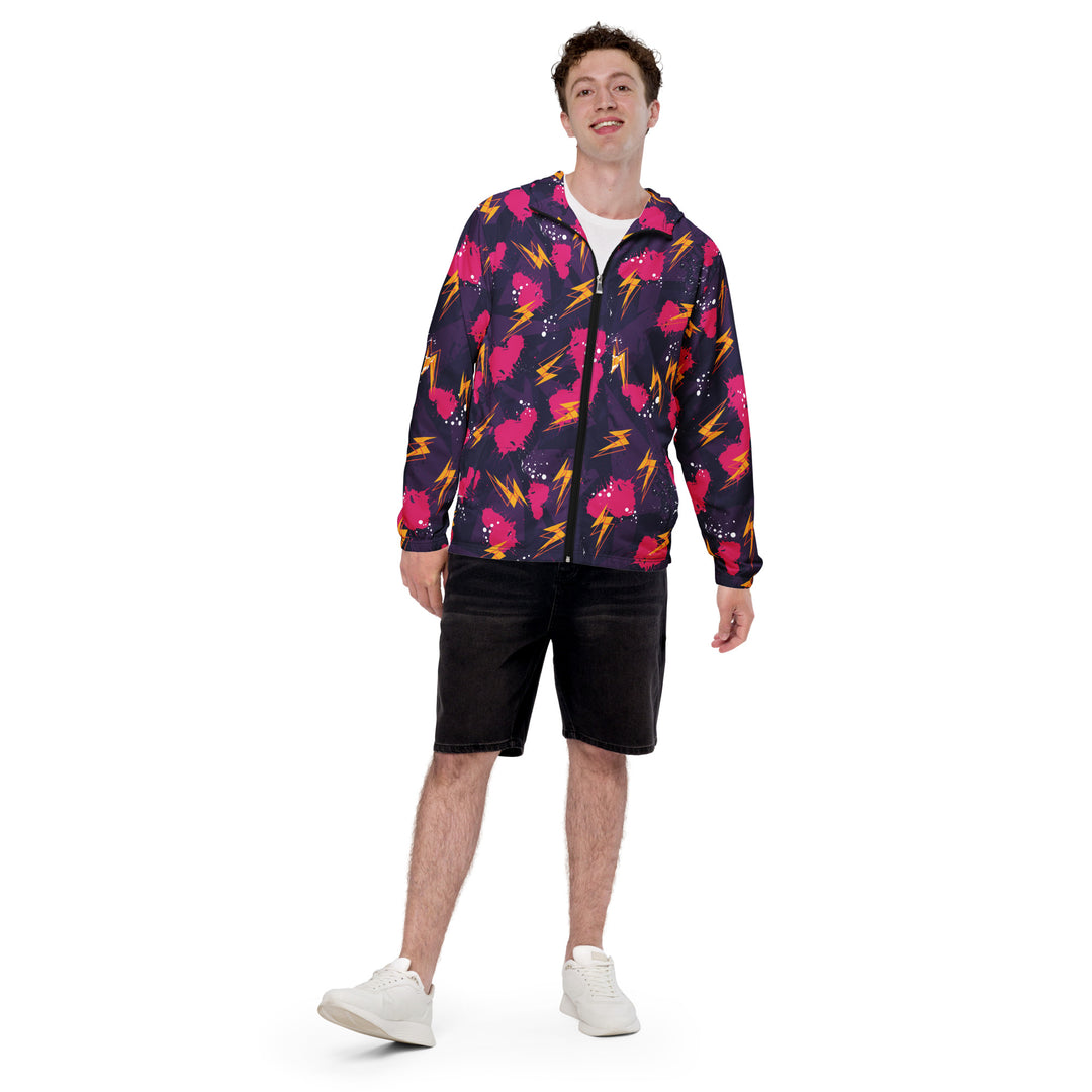 Men’s Windbreaker - Pink-Orange Flash