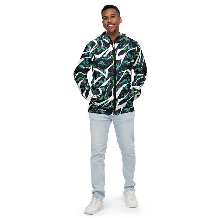 Men’s Windbreaker - Black-Green Comic