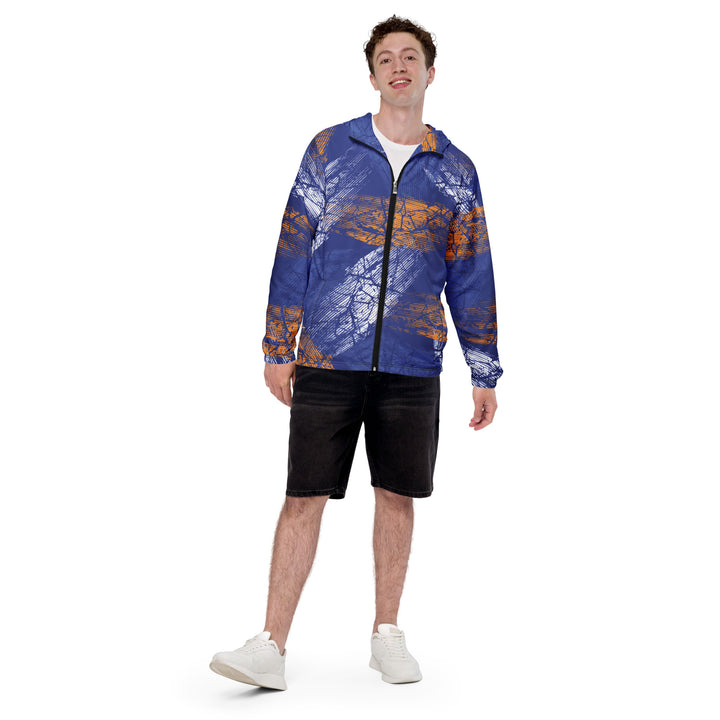 Men’s Windbreaker - Blue-Orange Stroke