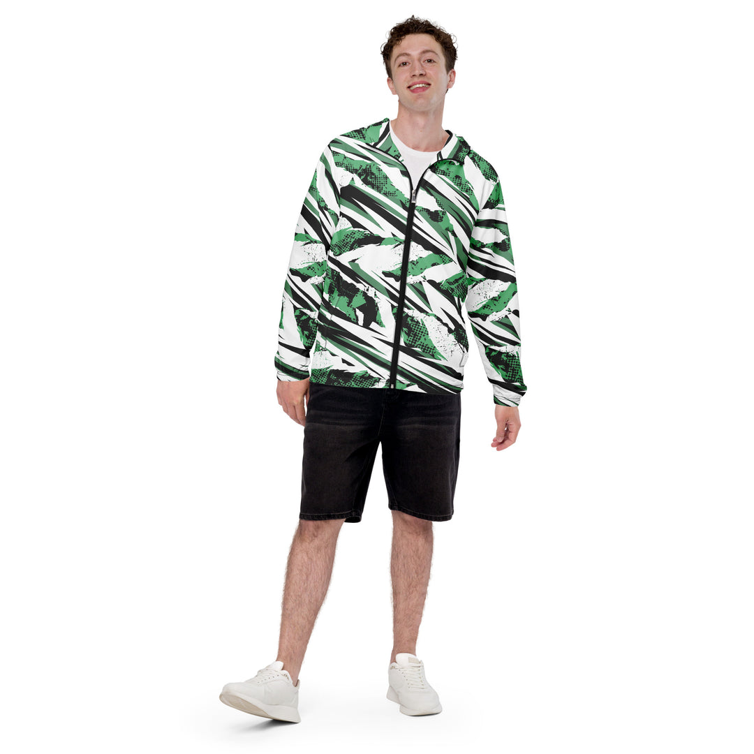 Men’s Windbreaker - White-Green Sword