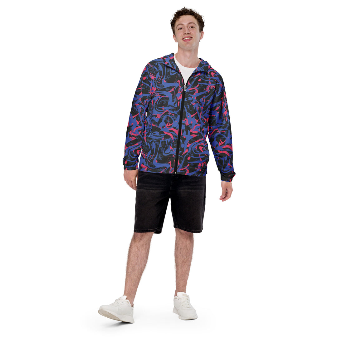 Men’s Windbreaker - Blue-Pink Artist