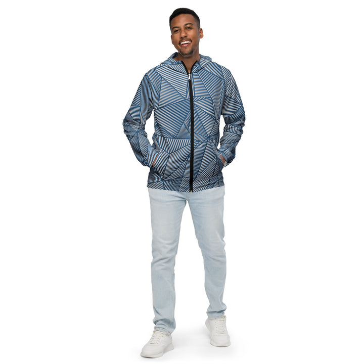 Men’s Windbreaker - Blue-White Distortion