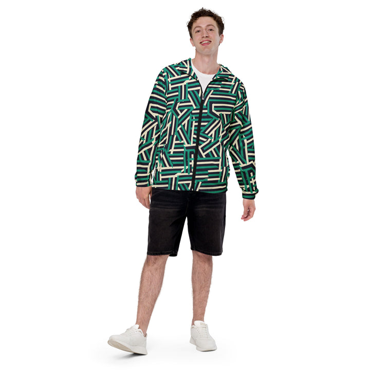 Men’s Windbreaker - Black-Green Maze