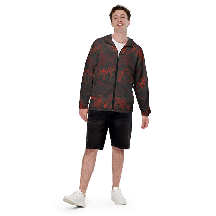 Men’s Windbreaker - Black-Red Illusion