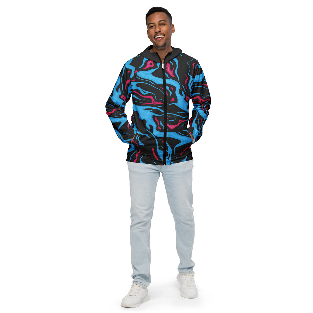 Men’s Windbreaker - Blue-Pink Confusion