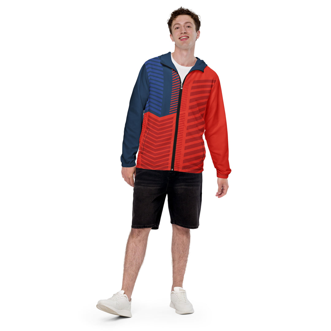 Men’s Windbreaker - Red-Blue Track