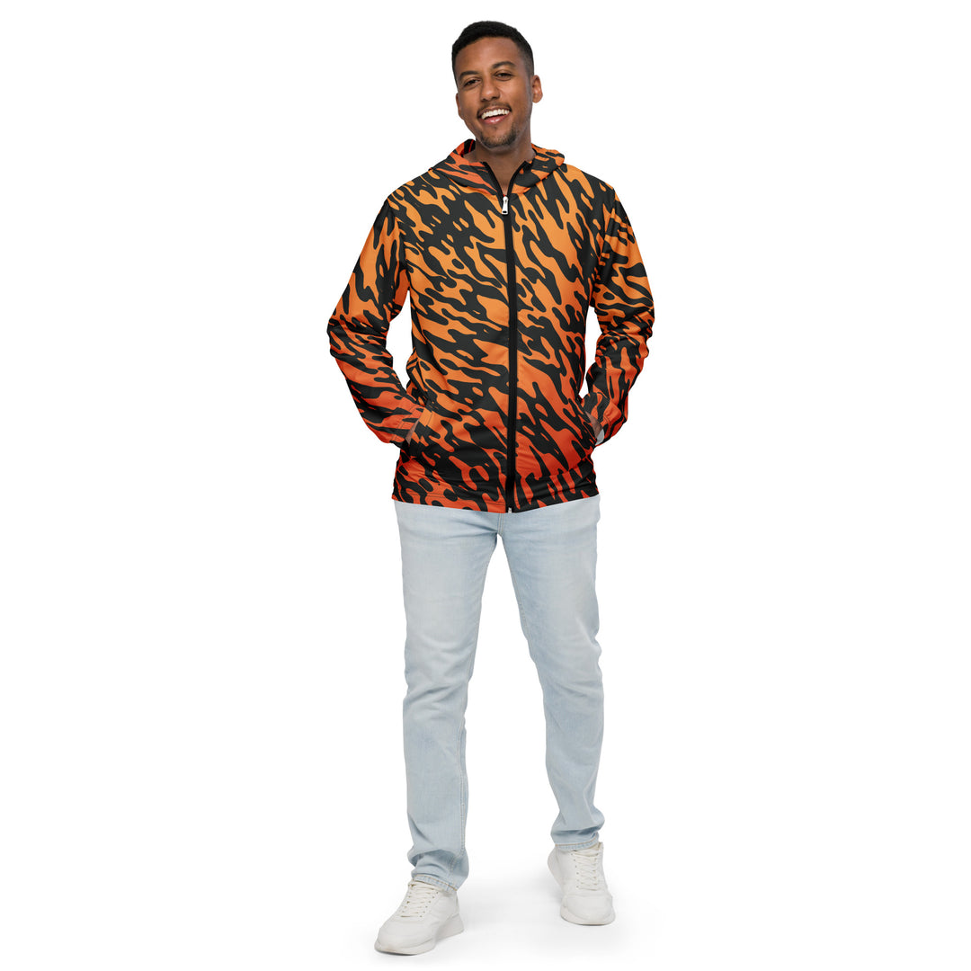 Men’s Windbreaker - Orange-Black Wild