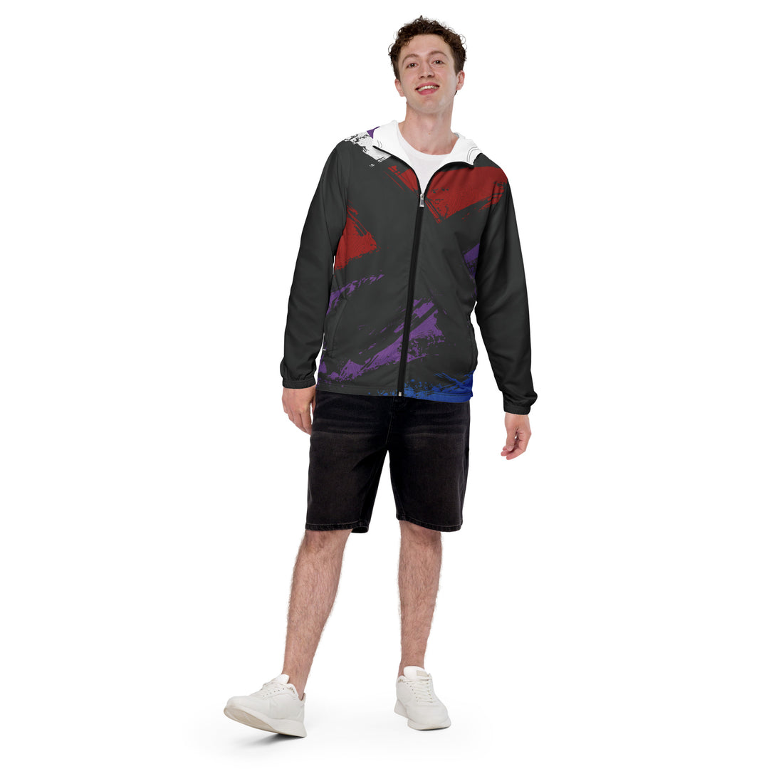 Men’s Windbreaker - Black-Red Font