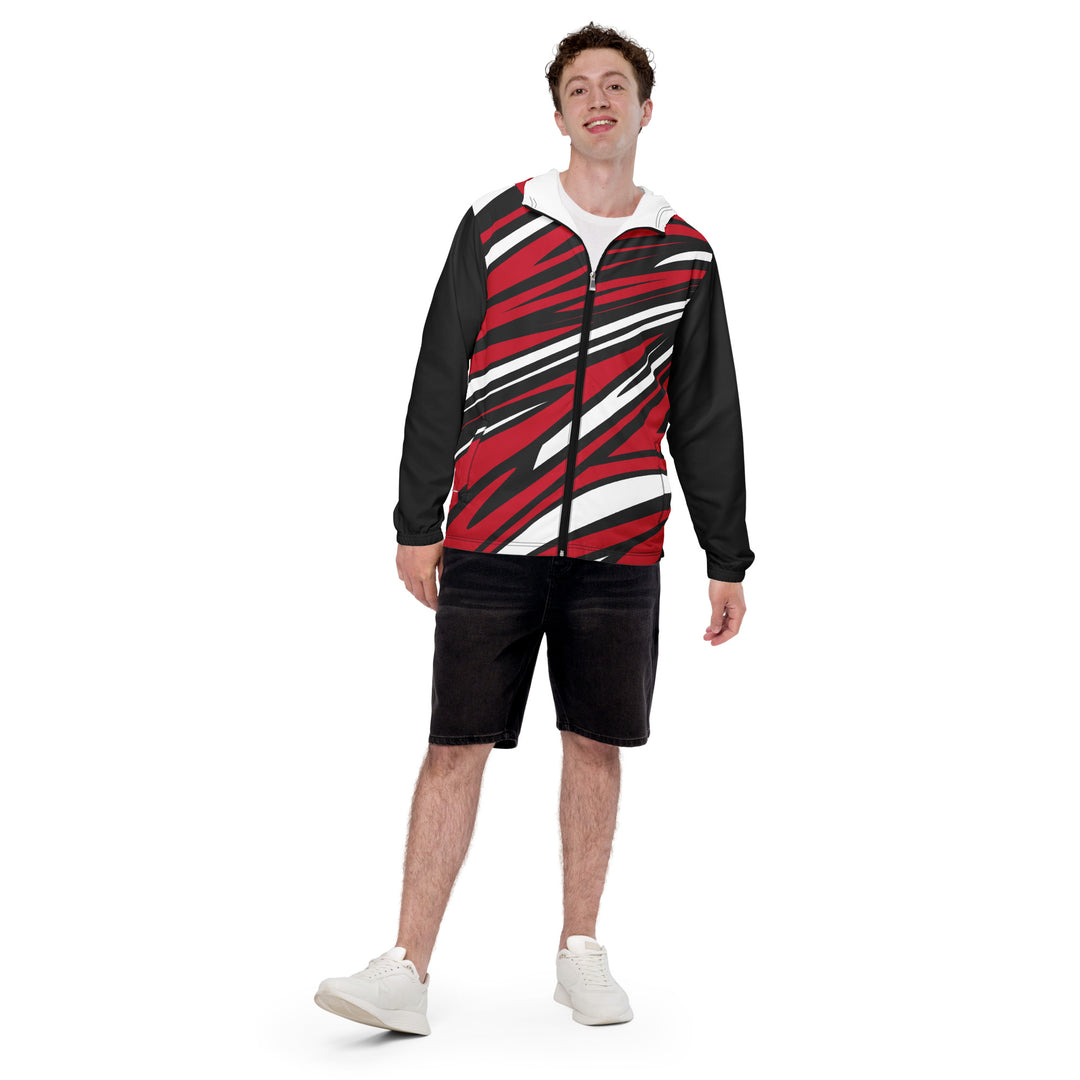 Men’s Windbreaker - Black-Red Spine