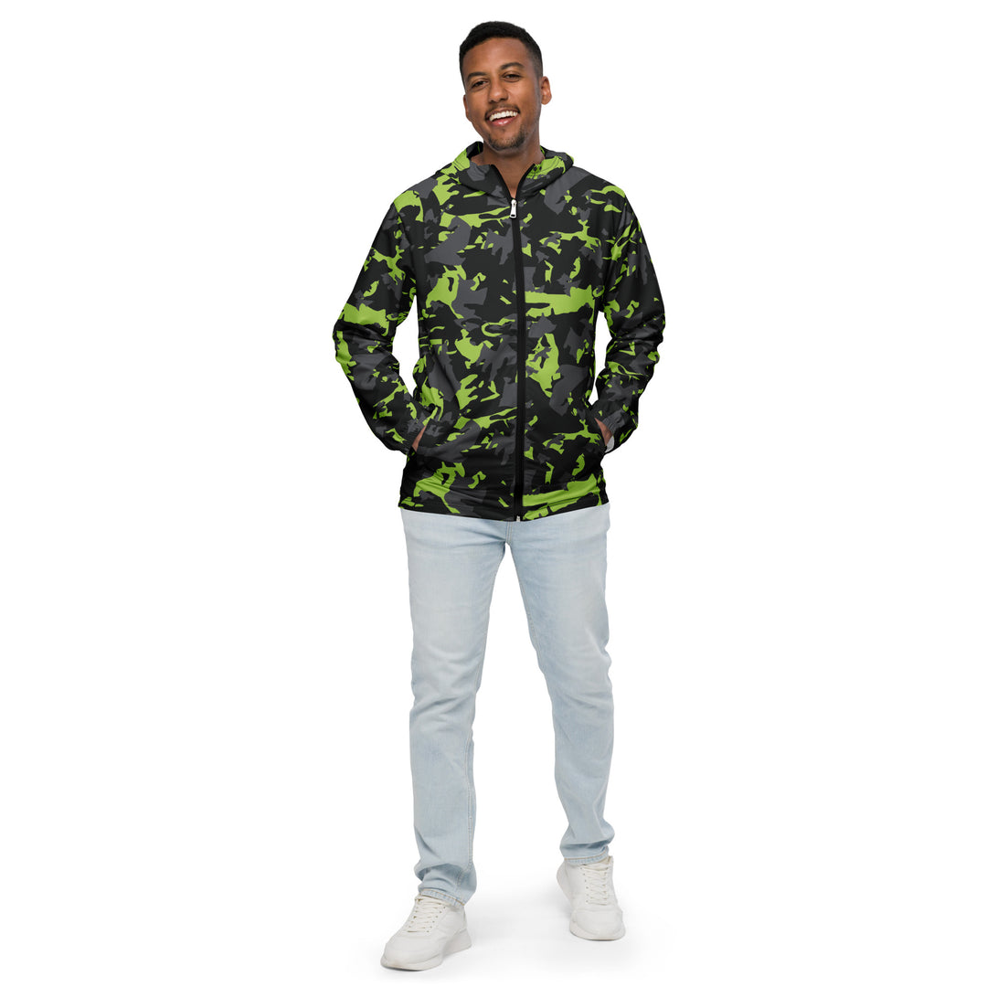 Men’s Windbreaker - Black-Green Cover