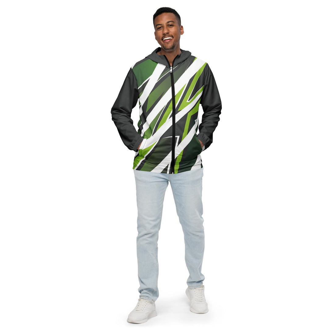 Men’s Windbreaker - Green-White Strike