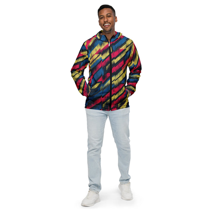 Men’s Windbreaker - Red-Yellow Strike