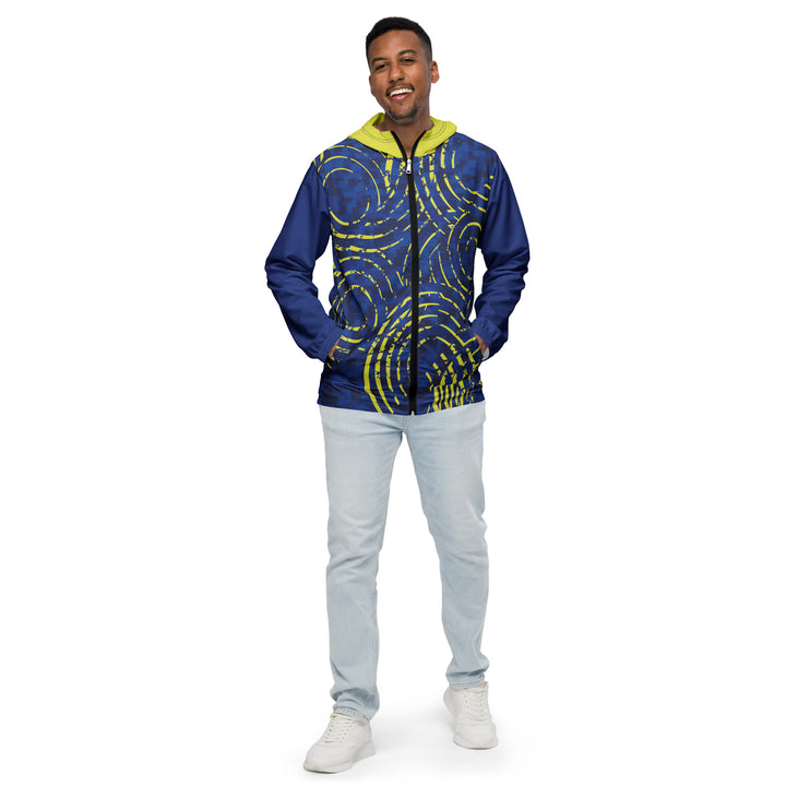 Men’s Windbreaker - Blue-Yellow Spin