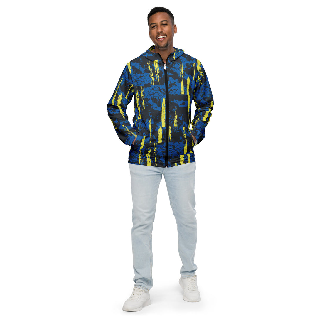 Men’s Windbreaker - Blue-Yellow Forest