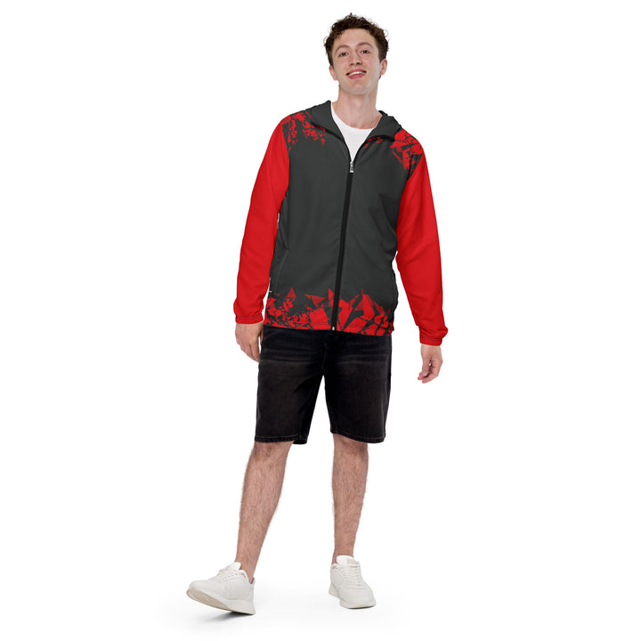 Men’s Windbreaker - Black-Red Fragment