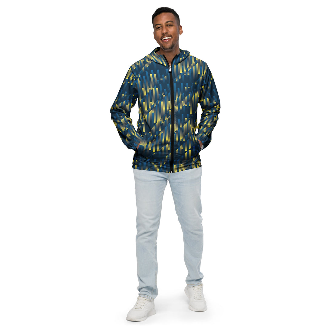 Men’s Windbreaker - Blue-Yellow Rain