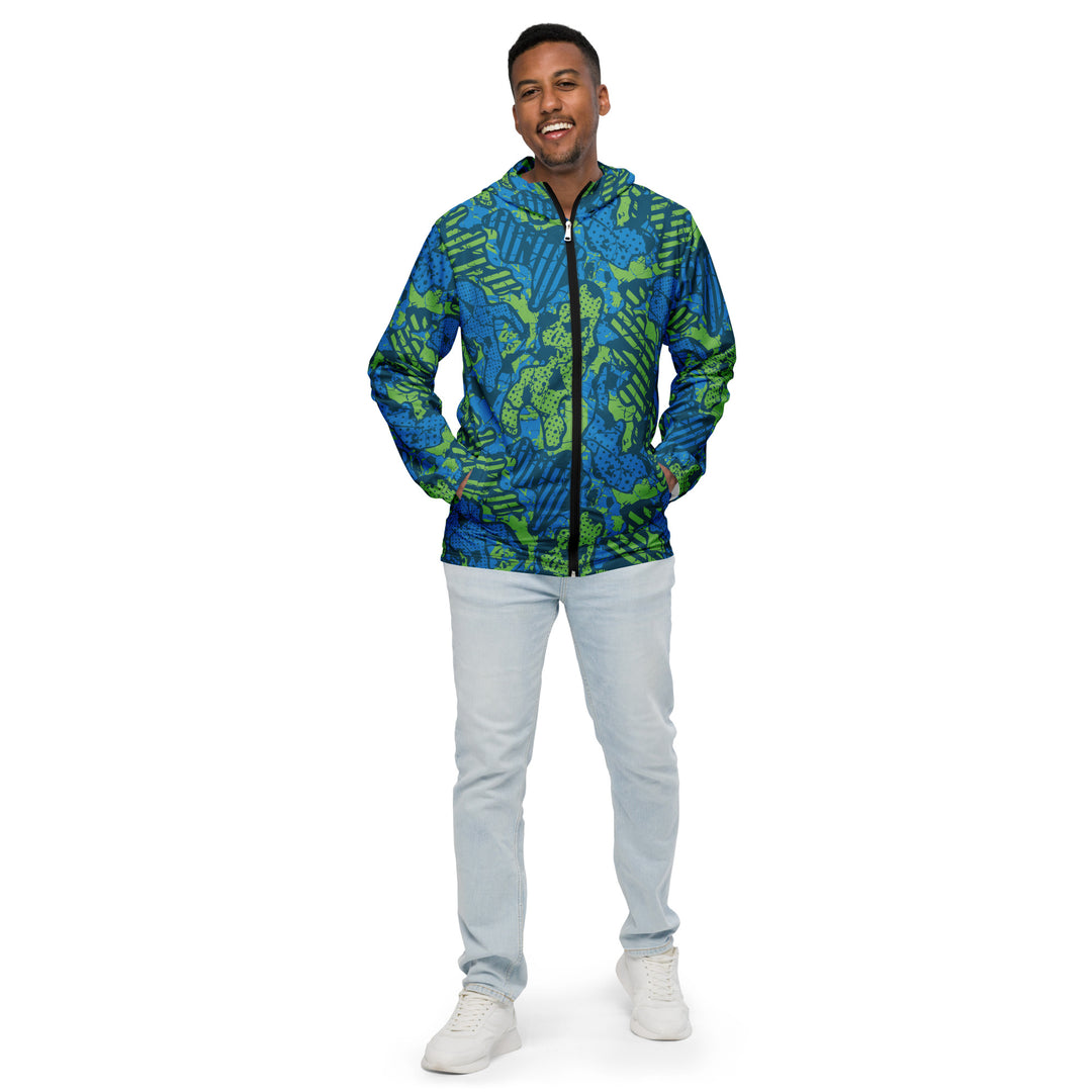 Men’s Windbreaker - Green-Blue Chart