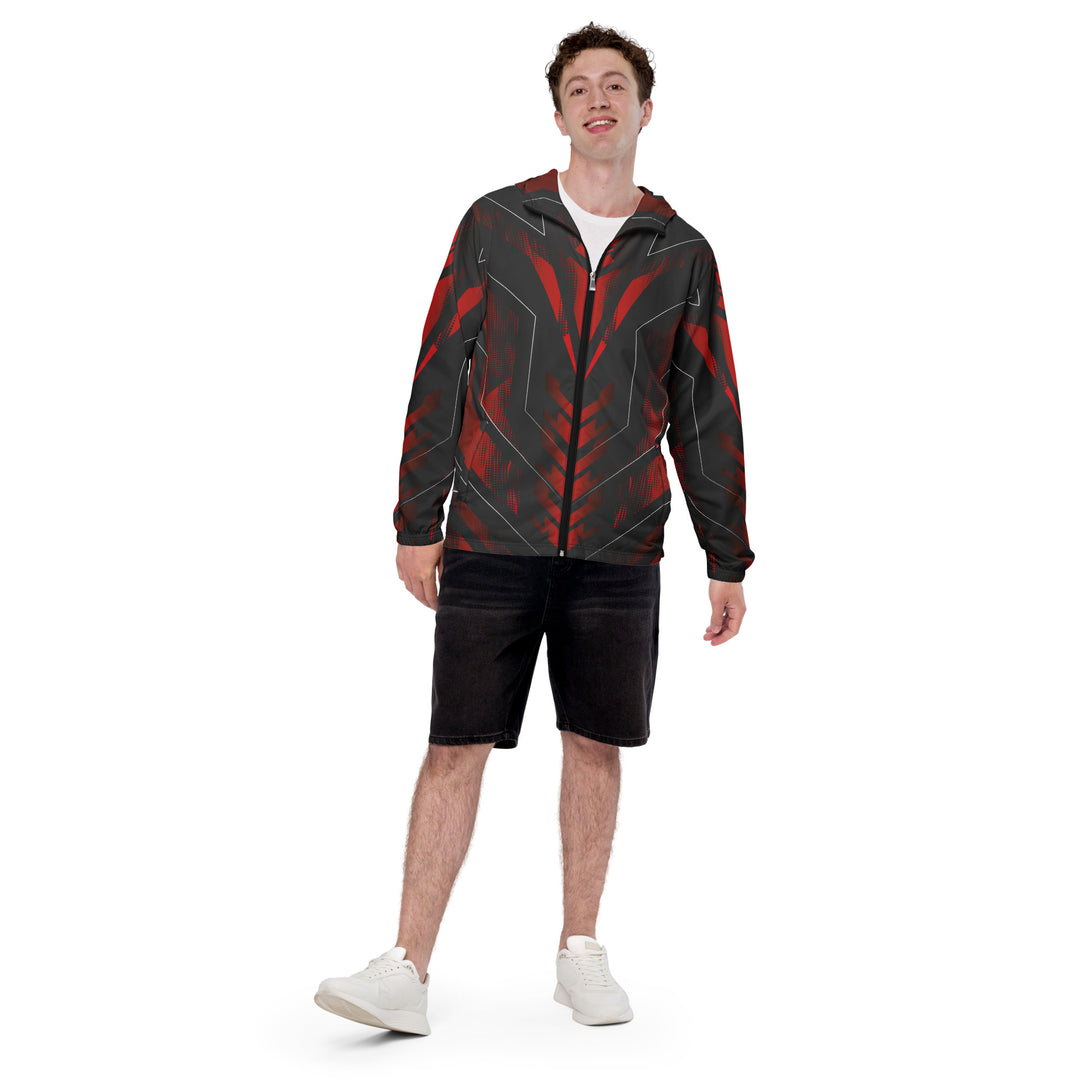 Men’s Windbreaker - Red-Black Cyber