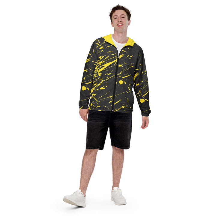 Men’s Windbreaker - Black-Yellow Splash