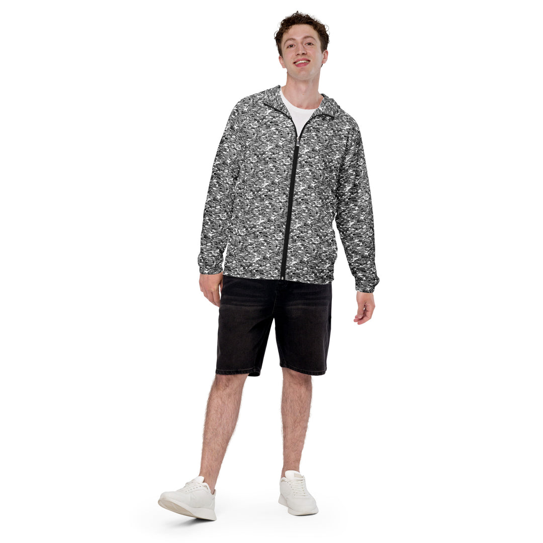 Men’s Windbreaker - Grey-White Camouflage