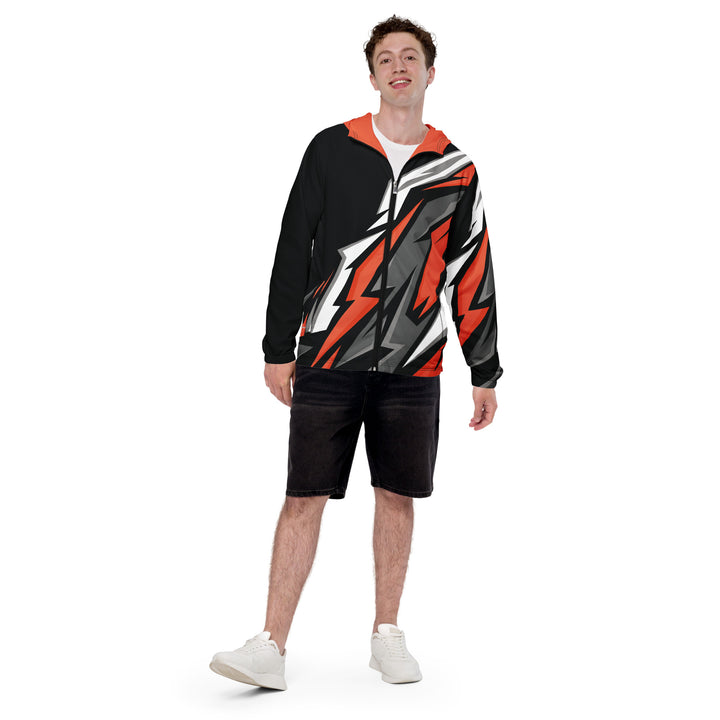 Men’s Windbreaker - Orange-Black Graffiti