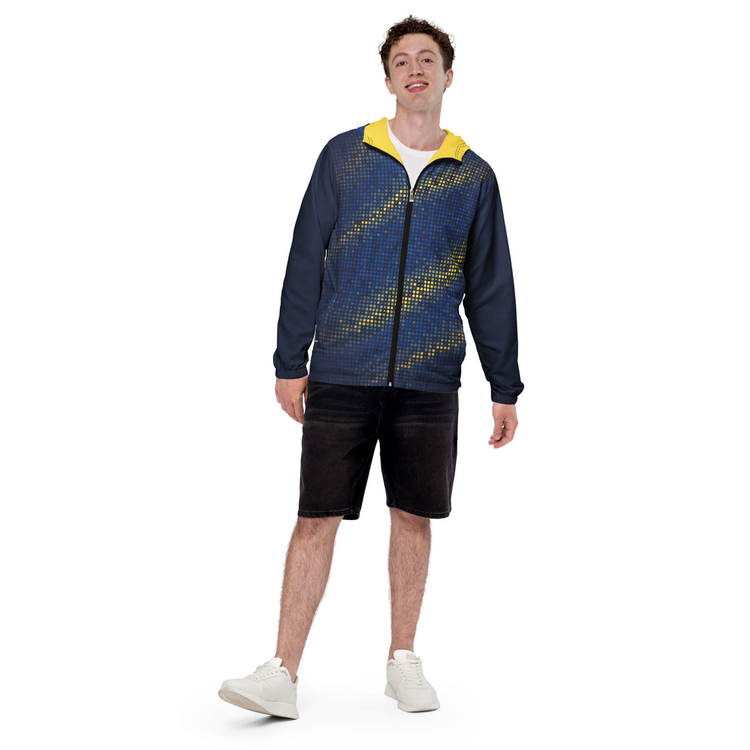 Men’s Windbreaker - Blue-Yellow Points