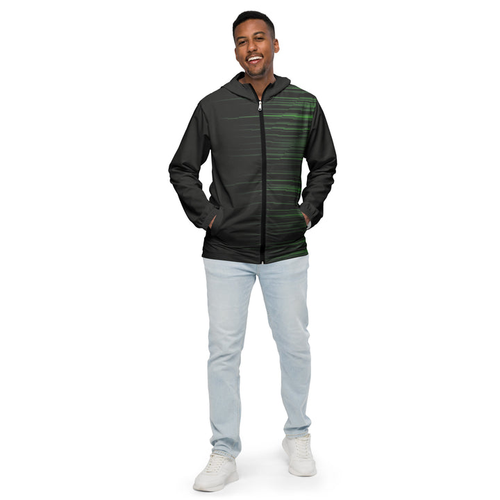 Men’s Windbreaker - Black-Green Thread