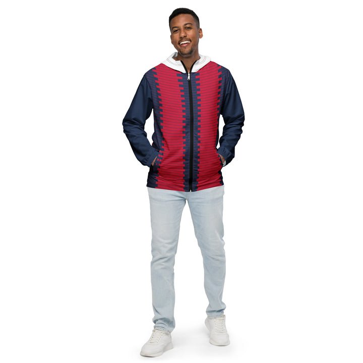 Men’s Windbreaker - Red-Blue Bar