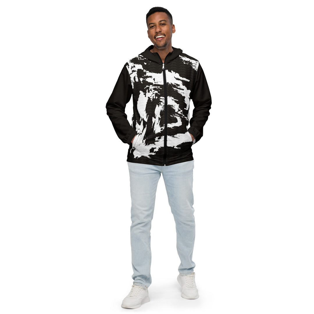 Men’s Windbreaker - Black-White Triangle