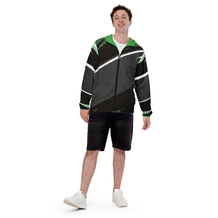 Men’s Windbreaker - Black-Green Stripes