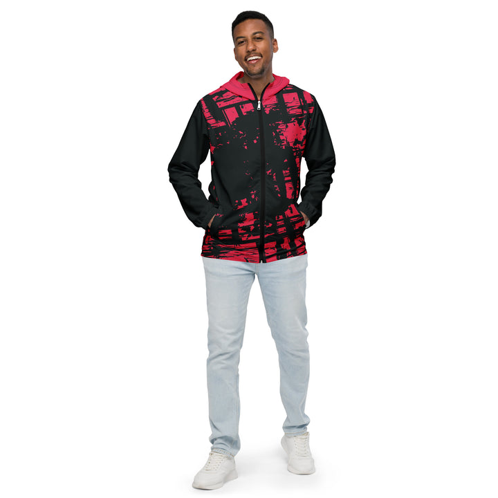 Men’s Windbreaker - Red-Black Grunge