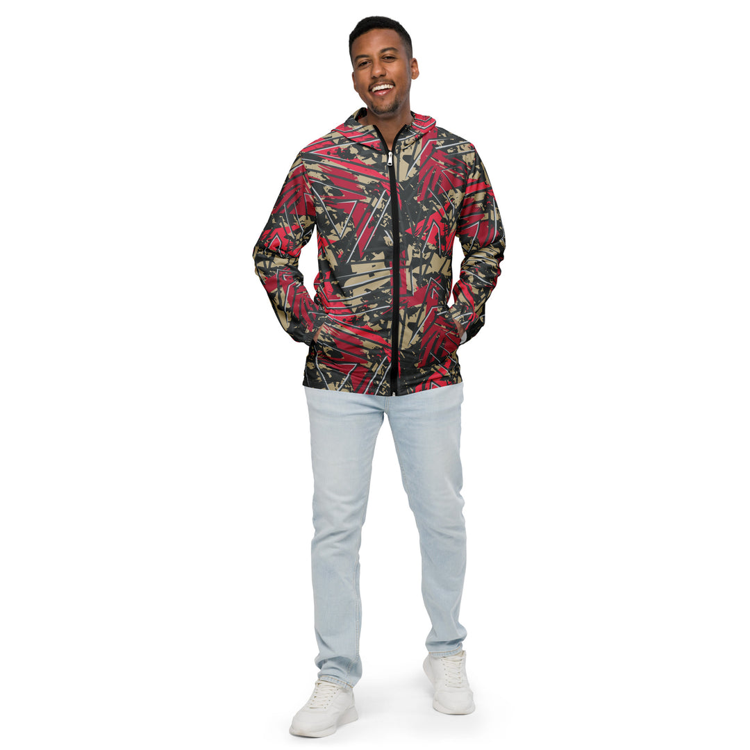 Men’s Windbreaker - Grey-Red Repeat