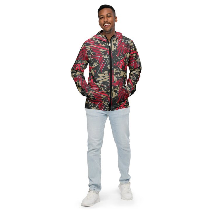 Men’s Windbreaker - Grey-Red Repeat