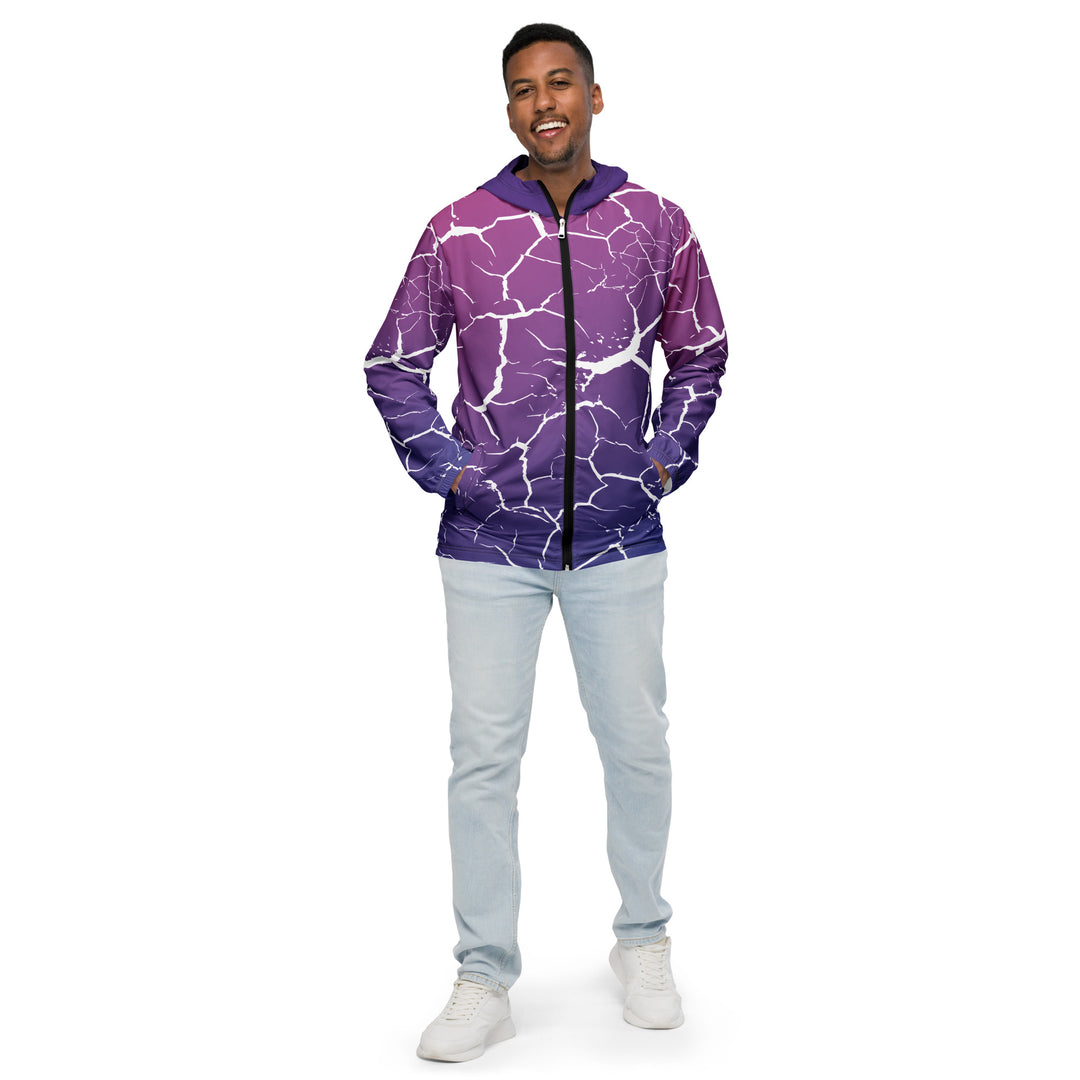 Men’s Windbreaker - Purple-White Desert