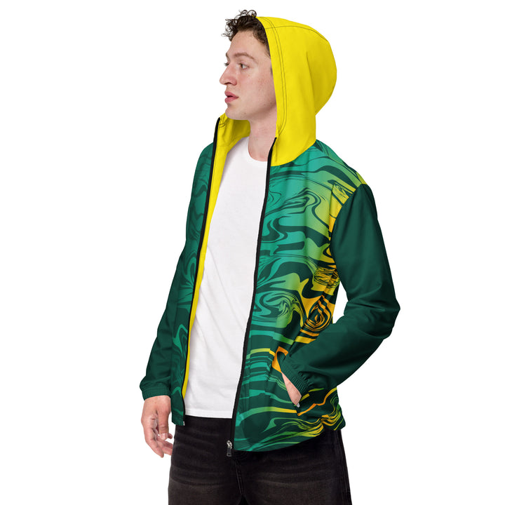 Men’s Windbreaker - Green-Yellow Smoke