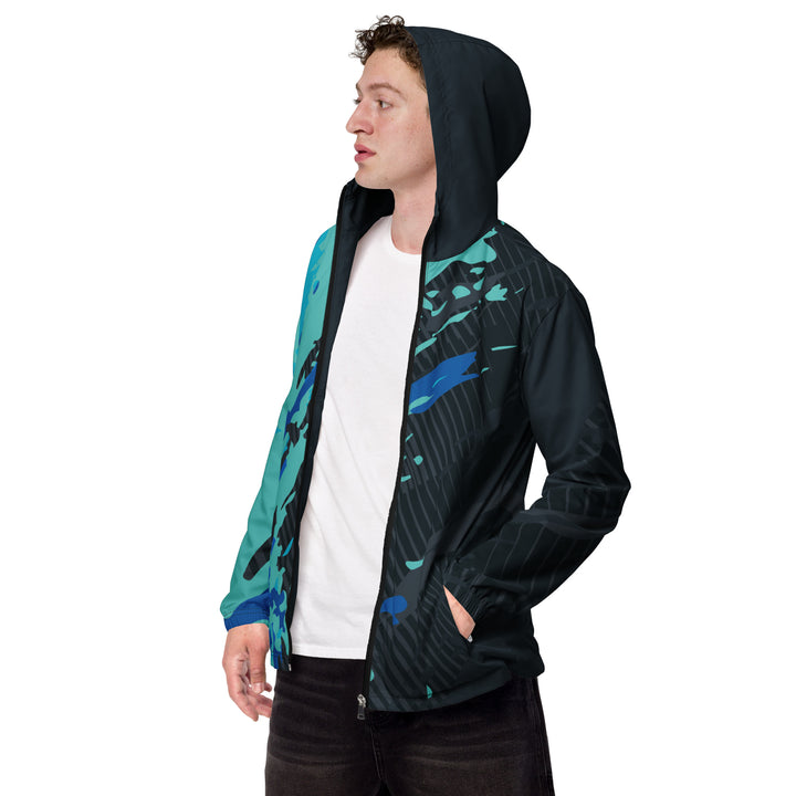 Men’s Windbreaker - Black-Blue Surf