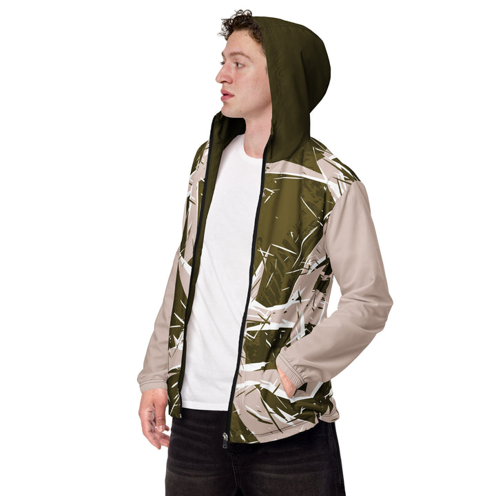 Men’s Windbreaker - Brown-White Electric