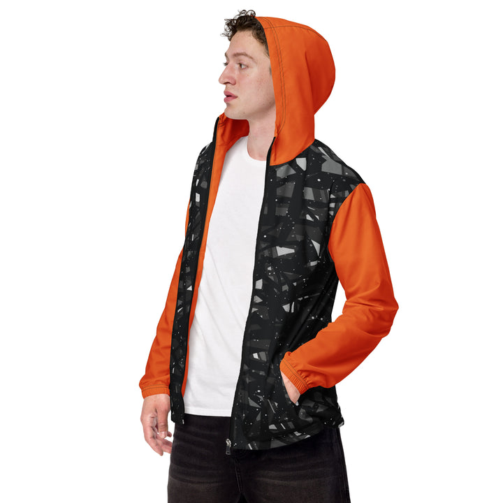 Men’s Windbreaker - Black-Orange Shards