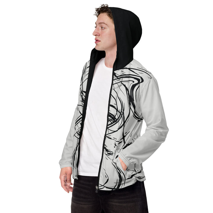 Men’s Windbreaker - Grey-Black Strings