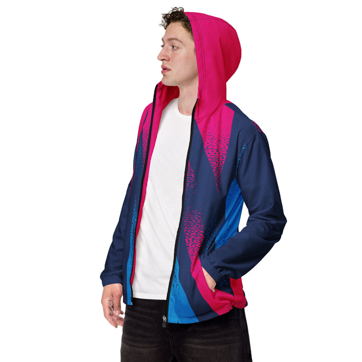 Men’s Windbreaker - Blue-Pink Dots