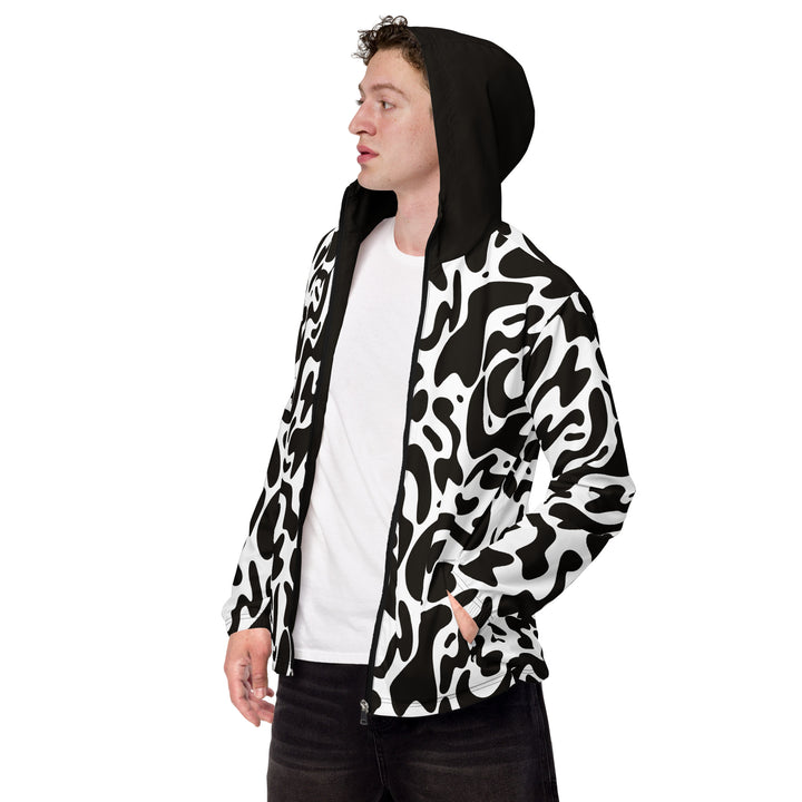 Men’s Windbreaker - Black-White Sketch