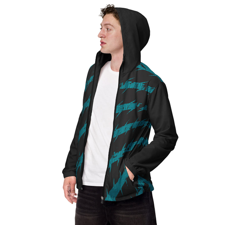 Men’s Windbreaker - Black-Turquoise Spike