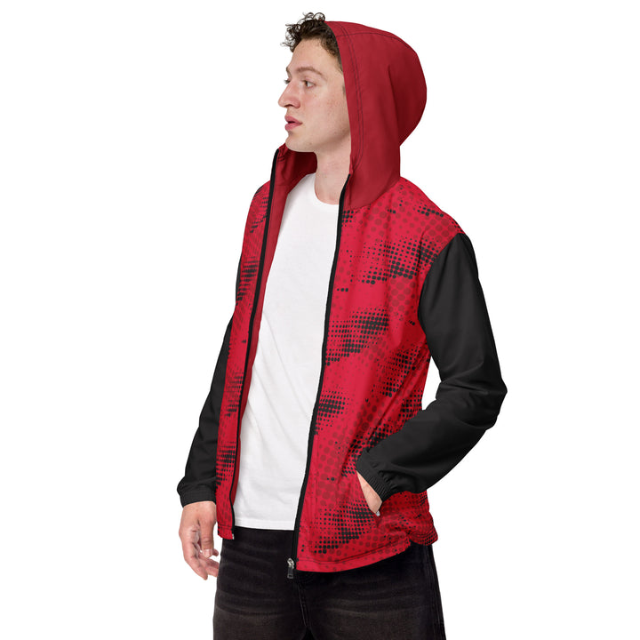 Men’s Windbreaker - Red-Black Halftone