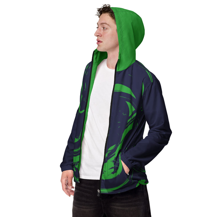 Men’s Windbreaker - Blue-Green Curl